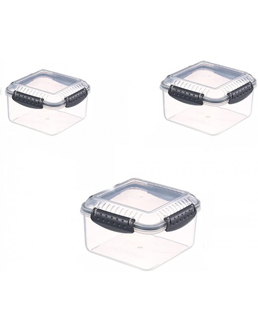 Food Storage Container Sets with Lids 3Pcs Airtight Kitchen Pantry Organization and Storage Plastic Canisters with Durable Lids Ideal for Cereal Flour & Sugar Square - B09QC95T6TL