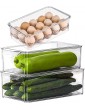 Fridge Organizer Stackable，SZTMBF Set of 4 Kitchen Refrigerator Organizer Vegetable Fruit Organization and Storage Containers,Clear Plastic Produce Saver with Lids for Veggie,Berry,Vegetables,Meat - B09NY22GXRT