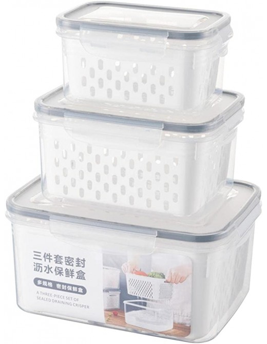 Fruit Vegetable Storage Containers for Fridge 3 Pack Food Storage Container Fresh Container Plastic Produce Saver Container for Refrigerator Food Storage Container with Lids 1 Set #Gray - B0B28Q71LMD