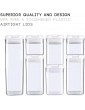 George Olivier Stackable Food Storage Containers with New Unbreakable Airtight Lids Set of 7 + 8 Chalkboard Labels & Marker Non-BPA & Food Grade Plastic Spaghetti & Cereal Dispenser - B07RCVRF7VT