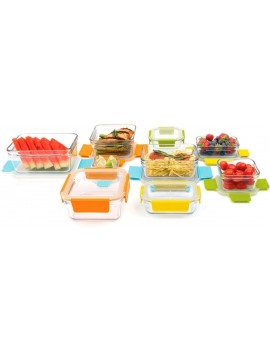 Glasslock Premium Food Storage Boxes 18 Piece Set Container With Lids by Glassloc - B01N8YWV8WB