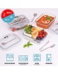 Igluu Meal Prep Glass Containers with Cutlery Lid Airtight Portion Control Food Storage BPA-Free – Microwavable Oven & Dishwasher-Safe 1050ml 3 Pack - B08WJHLRS8V