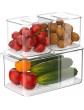 iPEGTOP Fridge Food Storage Containers Set Stackable Fresh Fruit Vegetables Freezer Storage Organizer Bin with Vented Lids for Refrigerator Pantry and Kitchen Cabinets BPA Free Clear Set of 3 - B07WGSY7DYW