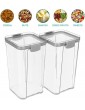 LIVIVO 2pc Stacking Airtight Food Storage Containers Set Space-Saving Tubs for Organising Cereals Pasta Rice Lunch Snack Box Kitchen BPA Free Kitchen Organiser 1300ml - B09JKGYCXRA