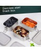 nicelock Small Stainless Steel Food Storage Containers Set | Reusable Metal Lunch Snack Boxes Food Prep Container with Lids Freezer & Dishwasher Safe | 400 ml | BPA-Free Plastic-Free | 2 Count - B09LXX6CJKY