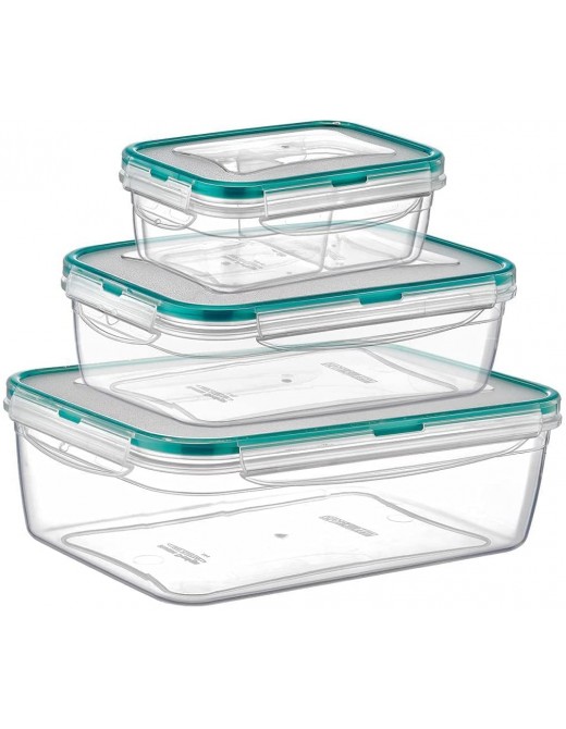PlastArt Fresh Box Combi Set Multi Piece Rectangle Food Storage Container Set in Assorted Shapes 8-Piece Clear - B07D82WNW3A