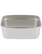 Storage Box with Lid Set of 4 Food Container Thick Non-Magnetic Stainless Steel Storage Box Sets of Rectangular Fresh Food Containers Dishwasher Safe - B07RHSST44L