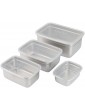 Storage Box with Lid Set of 4 Food Container Thick Non-Magnetic Stainless Steel Storage Box Sets of Rectangular Fresh Food Containers Dishwasher Safe - B07RHSST44L
