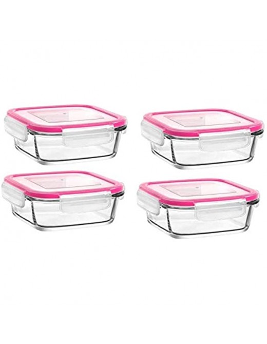 Superior Glass Meal Containers 4 Piece Set Leak Proof Food Storage Container with Airtight Lids BPA Free Freezer Microwave Portion Control Takeaway for Home and Work Pack 4 0.4 Litter 400,Gram - B07QFM1ZDJM