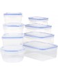 Taylor & Brown Plastic Airtight Food Storage Containers Set of 16 8 Containers and 8 Snap Lids for Kitchen Pantry Leak Proof Microwave & Freezer Safe BPA Free Transparent - B0B2SF6T4FS