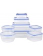 Taylor & Brown Plastic Airtight Food Storage Containers Set of 16 8 Containers and 8 Snap Lids for Kitchen Pantry Leak Proof Microwave & Freezer Safe BPA Free Transparent - B0B2SF6T4FS