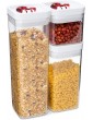 TIMCOOK Airtight Food Storage Container Set 3 Pieces Pop Container Set Pantry Organization for Dry Food Clear Plastic Canisters with Easy Lock Lid Vloger Food Storage - B08S37DQGNM