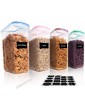 Vtopmart 4L Large Cereal Containers Storage Set,Airtight Plastic BPA Free Kitchen Pantry Flour Storage,Dispenser Keepers,Set of 4 with 24 Labels - B07MVZKVX6Y
