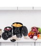 Xbopetda Food Storage Container for Potato Onion and Garlic Canister Sets for Kitchen Counter Round Vegeatable Storage Pots Kitchen Storage Jars with Lid Black - B08S357PLPS