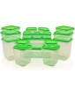ZYBUX Durable Plastic Storage Food Containers of 17 Pieces | Plastic Food containers with Green Lids | Lunch Box Adults BPA-Free Suitable for Dishwasher Freezer Microwaveable Transparent Colour - B089QLZY3ZI