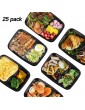 [25pack] Meal Prep 2 Compartment Plastic 34OZ Freezer Dishwasher Safe Meal Prep containers with Lid for Food Disposable Food Prep Containers Food Storage Containers for Portion Control BPA Free - B07CTLBK8VY
