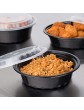 50 X Disposable Round Takeaway Food Containers with Lids Meal Prep Containers Size 24oz Microwave Oven Safe Freezer-Friendly for Catering Restaurants Home Outdoor Party Use 24oz - B09XVQZ6X9J