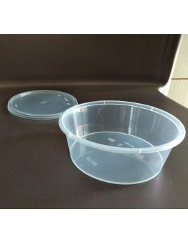 50 x Round Clear Plastic Containers with Matching Lids Microwave Food Safe Travel 250ml - B01LXHFTGPK