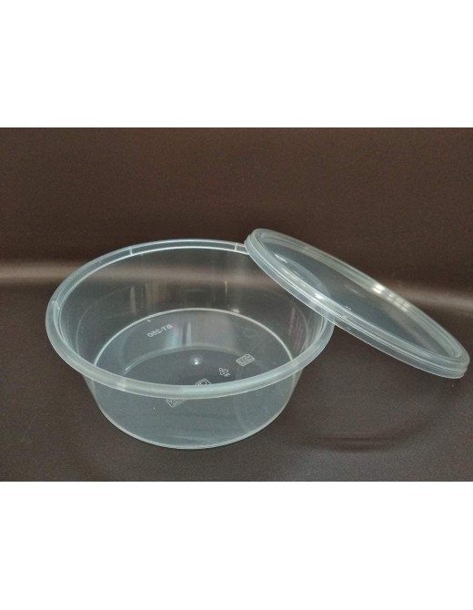 50 x Round Clear Plastic Containers with Matching Lids Microwave Food Safe Travel 250ml - B01LXHFTGPK