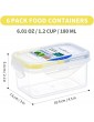 6 Pack-180ML Small Food Storage Containers Set,Plastic Meal Prep Container with Lids,Airtight Leak Proof for Kitchen Storage & Organisation - B09BQWH6QSG