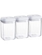 Argon Tableware 6x 800ml Airtight Flip Lock Food Storage Container Plastic Kitchen Storage Jars With Lids Pantry Organiser Solution White - B09FPNVK4BO