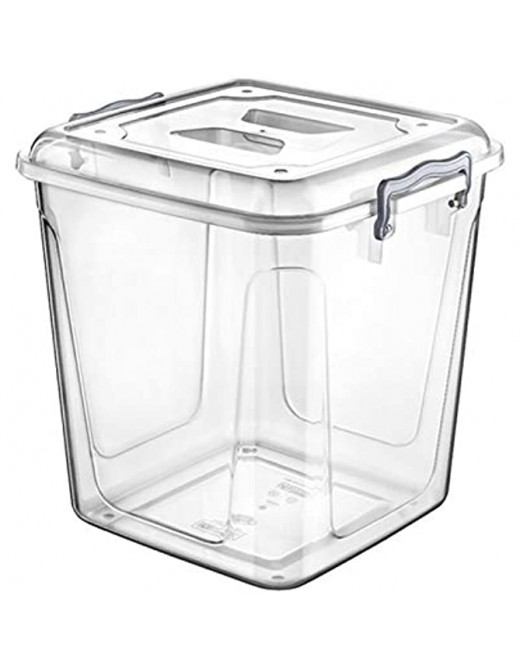 Clear Plastic Storage Box with Lid Kitchen Pantry Food Pasta Flour Cereal Stackable Container Tub 70 Litre - B07Z9LW464W