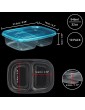Freshly Contained 2 Compartment Plastic Food Containers 10 Pack 946ml 32oz BPA-Free Reusable Deep Storage Bento Lunch Boxes with Lids Microwave Freezer Dishwasher Safe Stackable for Meal Prep - B09P15823MJ