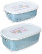 Fridge Storage Containers ANMOO Produce Saver Fridge Organisers with Lid ＆ Strainer Food Containers Salad Box for Fresh Vegetable Blue - B09GDSSB12X