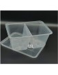 GSL 20 x Recyclable Plastic Rectangle Food Grade 2 Compartment Storage Container with Lids 2 x 500ml 1000ml - B07NP3D69NI