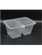 GSL 20 x Recyclable Plastic Rectangle Food Grade 2 Compartment Storage Container with Lids 2 x 500ml 1000ml - B07NP3D69NI