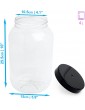 Large Round Plastic Jars with Lids – Refillable Large Round Clear Storage Containers with Airtight Black Lids for Kitchen use Snacks Sweets Cereal & More. 4 Litre 2 Pack - B09G6YQTR4W