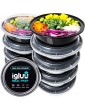 Round Plastic Meal Prep Containers Reusable BPA Free Food Containers with Airtight Lids Microwavable Freezer and Dishwasher Safe Ideal Stackable Salad Bowls [10 Pack 28 oz - B07VF6LYJNY