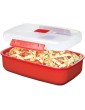 Sistema Microwave Rectangular Container 1.25 L Red Clear & Microwave Rectangular Container 525 ml Red Clear - B07V7XBL44I