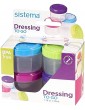Sistema to Go Mini Bites 130 ml Multi-Colour Pack of 3 & Dressing Pots to Go Containers 4 x 35 ml - B07V3MMDYMF