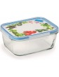 Snips Lock Glass Rectangular Food Container 1.50L Transparent with Decoration - B0864H56DVW