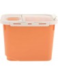 balikha 10KG Rice Storage Container with Wheels Grain Box Airtight Cereal Dry Food Rice Storage Container with Lid and Measuring Cup Kitchen Storage Bin Orange - B09MBBTK4BD
