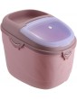 Baoblaze 15kg Large Capacity Food Pantry Storage Cereal Rice Container Storage Bin with Wheels BPA Free pink - B09CK946M7E