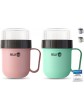 BELLYCUP Cereal Cup To Go  BPA  Your Practical Cereal Cup for On the Go  in Grey Pink or Blue  Yoghurt Porridge Salad Soup Porridge Cup to Go for the Perfect Meal in Between - B08NCWB3FHN