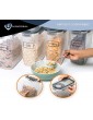 Cereal & Food Containers for Storage Large 4L Set of 4 BPA Free Transparent Airtight with Black Lids Pen Stickers Measuring Cups included Tupperware Dispenser for Pasta rice Sugar Coffee - B07XNJFSVJX