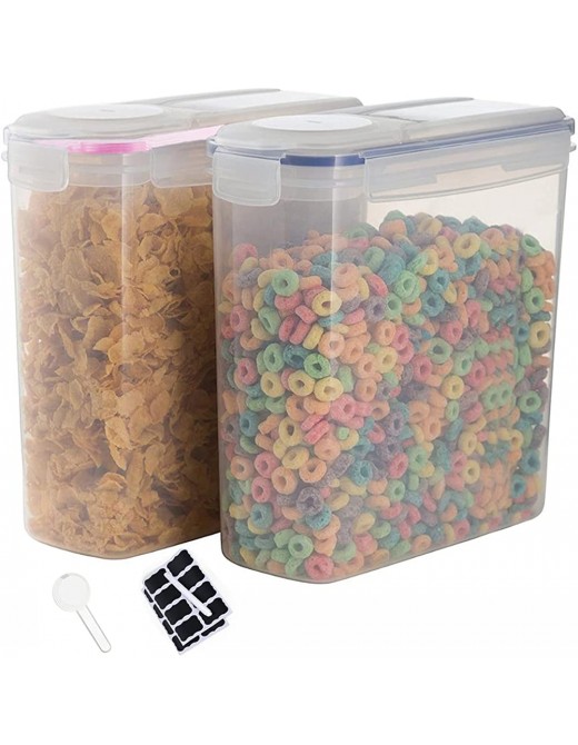 Cereal containers for Storage 2 x 4 Litre Dishwasher Safe Storage for Cereals Pasta Rice Dry Foods pet Food Coffee Flour | Easy Grip Handle | Easy Open Pour lid | Removable lid - B07NY5KQFPY