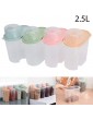 Shoze 4 Pieces Cereal Container Storage Set Kitchen Airtight Container Storage Box with Pour Spout and Measuring Cup Dry Food Dispenser Containers 2.5L - B08GP2L6K9X
