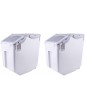 wangxike 2Pcs Rice Storage Container 15KG 33Lb Airtight Moistureproof Cereals Beans Flour Food Storage Box with Wheels and Measuring Cup 32.5 x 19.5 x 36cm - B089RD2GZQR