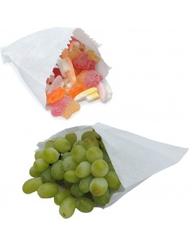 100 X 6" Large White Paper Bags Food Bags Sausage Bags Biodegradable Bags Greaseproof Bags - B07ZXZHT1BB