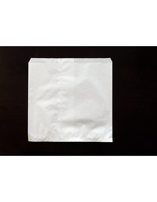 1000 x Food Grade Counter Bags. Large White Kraft 300+0 x 300 mm 12 x 12 - B00JF34Q3AS