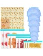 18-pcs Reusable Food Storage Set Includes Various Sizes 6 Silicone Stretch Lids 9 Silicone Ziplock Bags 3 Beeswax Wraps. Used for Fresh Keeping of Food. - B08B6DKQGZA