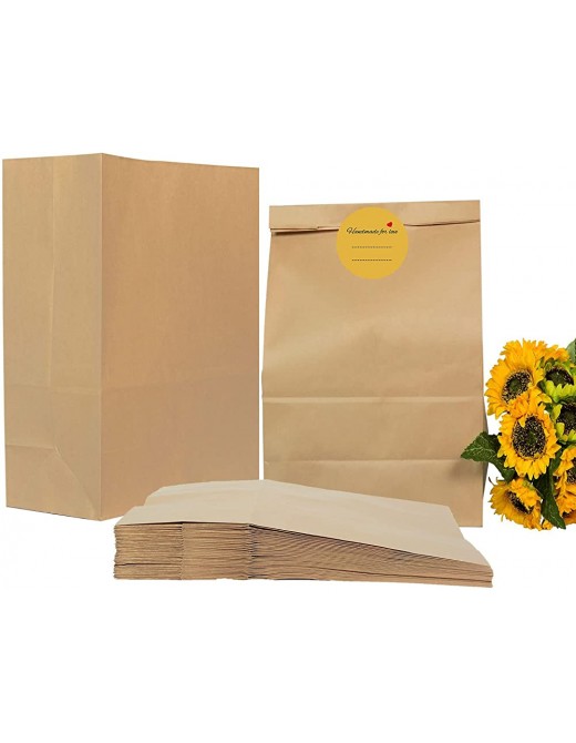 30pcs Large Brown Paper Bags 33 x 15.5 x 42cm Sandwich Food Bags,Brown Paper Gift Bags,Recycled Paper Bags Party Wedding Festive Paper Bags - B09TP6YMHXX