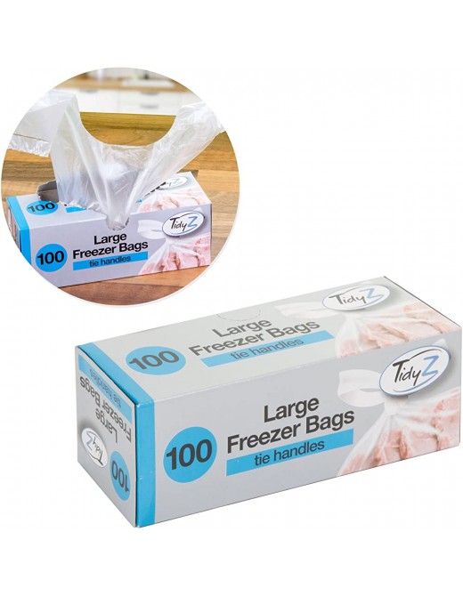 5 Packs of 100 Medium Freezer Bags | Storage Bags with Tie Handles - B079LF3M5MD