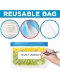 Britain’s Finest™️ Sustainable Reusable Freezer Bags 8 Pack | Salad Bag for Fresh Food Items with Text Box for Content Labels | Vacuum Double Seal FDA Travel Snack Sandwich Bag | Jewelry Make-up Bags - B08YDT9516Z