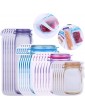 Cooraby 24 Pieces Mason Jar Bags 4 Size Zipper Food Storage Bags Reusable Food Saver Bags for Food and Sandwich - B088JY58WKV
