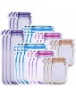 Cooraby 24 Pieces Mason Jar Bags 4 Size Zipper Food Storage Bags Reusable Food Saver Bags for Food and Sandwich - B088JY58WKV